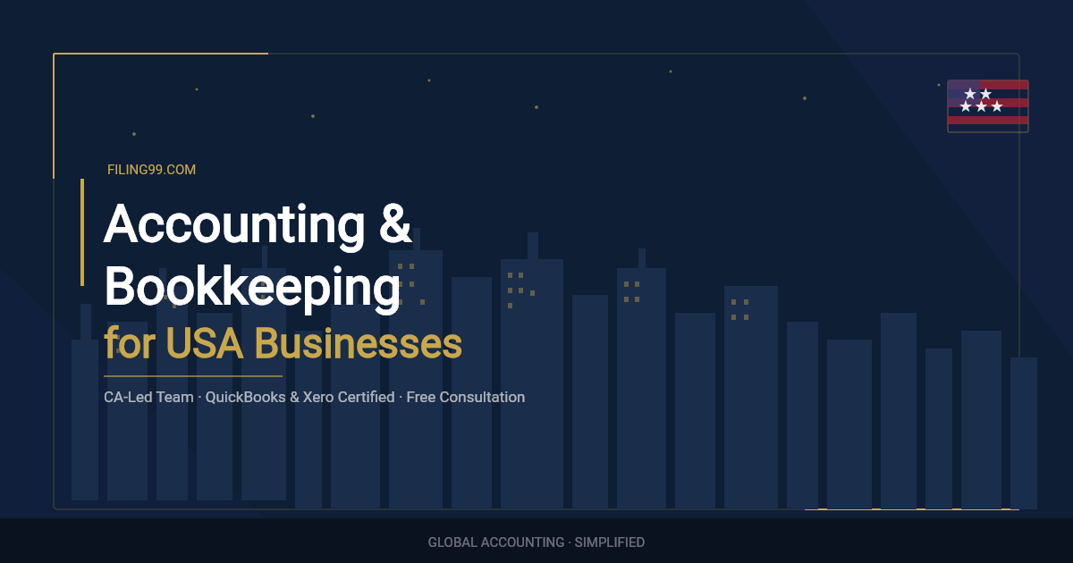 Professional bookkeeping and accounting services for USA businesses by Filing99 — QuickBooks certified, CA-led team